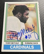 2001 Topps Legends Terry Metcalf Cardinals On-Card Rookie RP Autograph Auto. rookie card picture