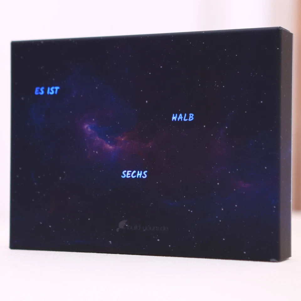 BoxClock Beyond Space- Die Wortuhr für den Schreibtisch - LED Standuhr - Bild 1 von 4