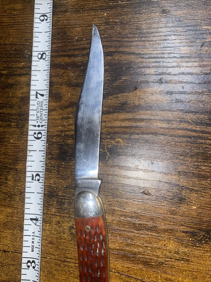 CASE XX 1940 - 64 61093 德克萨斯 TOOTHPICK 刀红骨柄 — 第 4/4 张图片