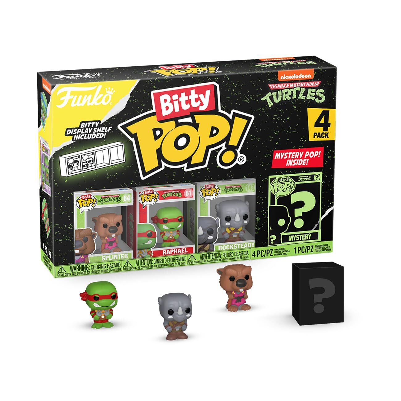 Thumbnail - Funko Bitty Pop Teenage Mutant Ninja Turtles - Splinter, Raphael, R