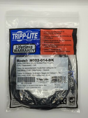 Tripp-Lite Black Molded Patch Data Cable 14ft Model: N002-014-BK