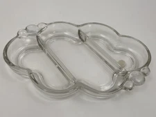 MCM Tiffin Elegant Curvy Divided Relish Dish 1941-1966 New Old Stock