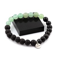 Mineralien Und Edelsteine. Armband Perlen Aventurin + Lava + Obsidian