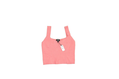 NEW EXPRESS Women's Pink Ribbed Cropped Tank Top Regular Size M NWT