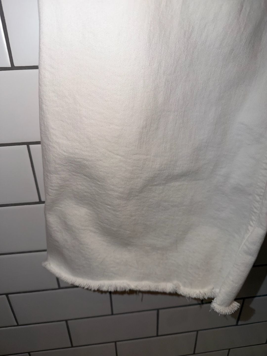 Zara The Marine Straight White Raw Hem Jeans, photo 3