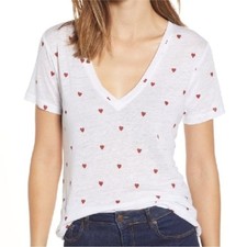 Rails Cara Valentines V-neck White Short Slee...