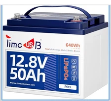 Timeusb 12.8V 50Ah Pro Lithium Iron Phosphate Battery LifePO4 15,000 + Cycles.