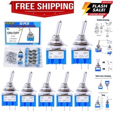 12PCS Mini Toggle Switch SPST 6A 125V Miniature ON/Off 2 Pin 2 Position Micro...