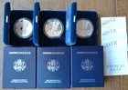 3 1998-P Proof $1 American .999 Silver Eagle Troy Oz Bullion OGP Box, Case & COA