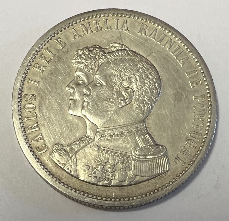 Portugal 🇵🇹 1000 Reis 1898 Silver Lot# 1139