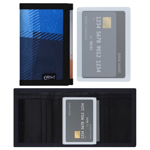 Mens Nylon Trifold Wallet with 6 Page Wallet Insert, Ultra Thin and Security Wal