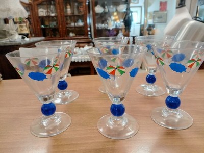 6 x Vintage by Beere Gläser 90er sehr schön vom Aperitif am Meer