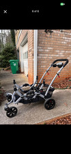 Dream On Me Track Tandem - Double Umbrella Stroller in Black, Lightweight Twin S