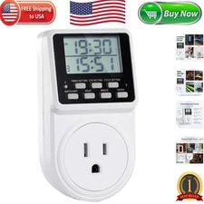 Silent Digital Timer Plug with Countdown & Delay for Safe Appliance Control