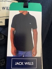 Image of Jack Wills Men's Black Polo Shirt Size Large 100% Cotton New with Tags