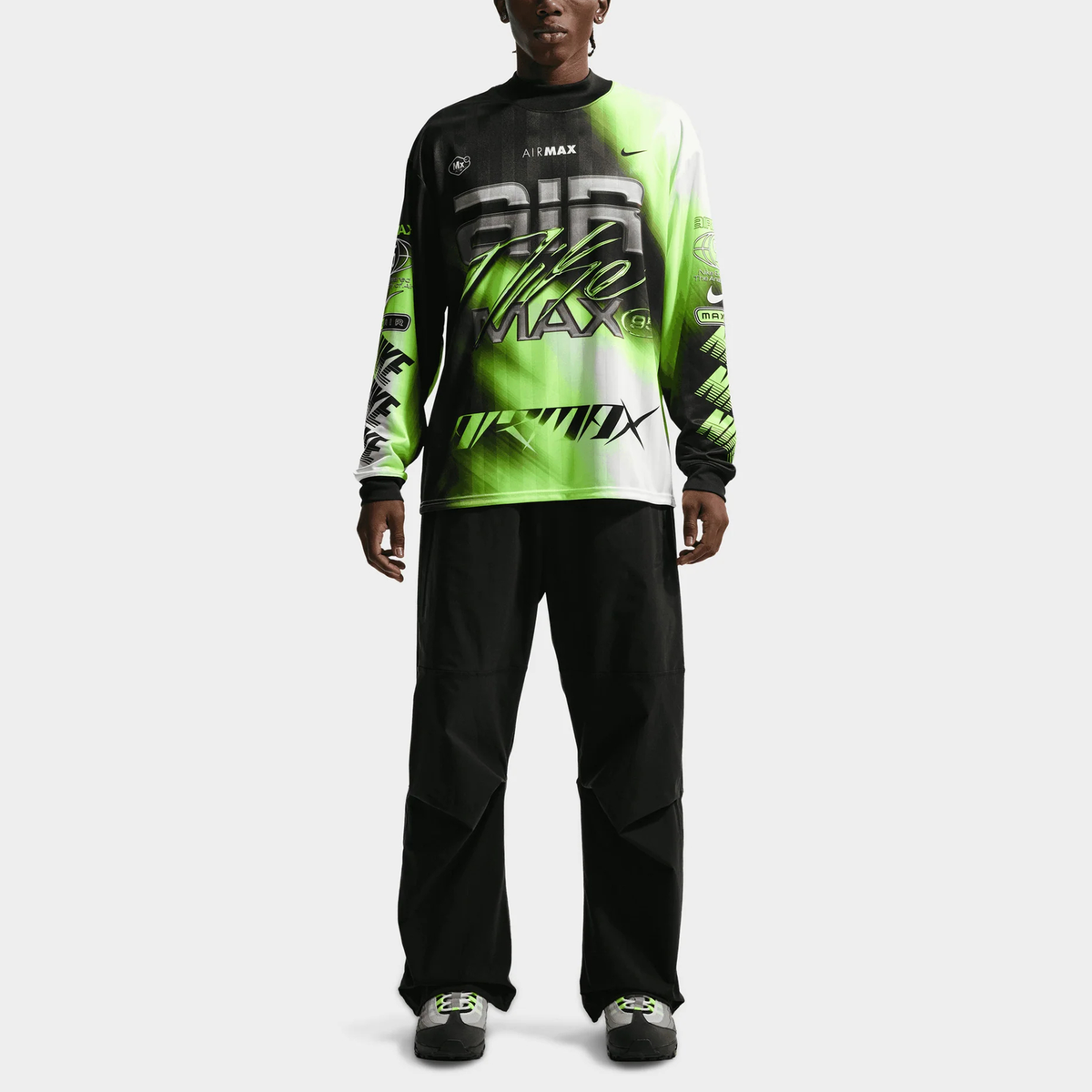 Nike Air Max 95 Neon Pullover Stand Collar Long Sleeve T-Shirt | eBay