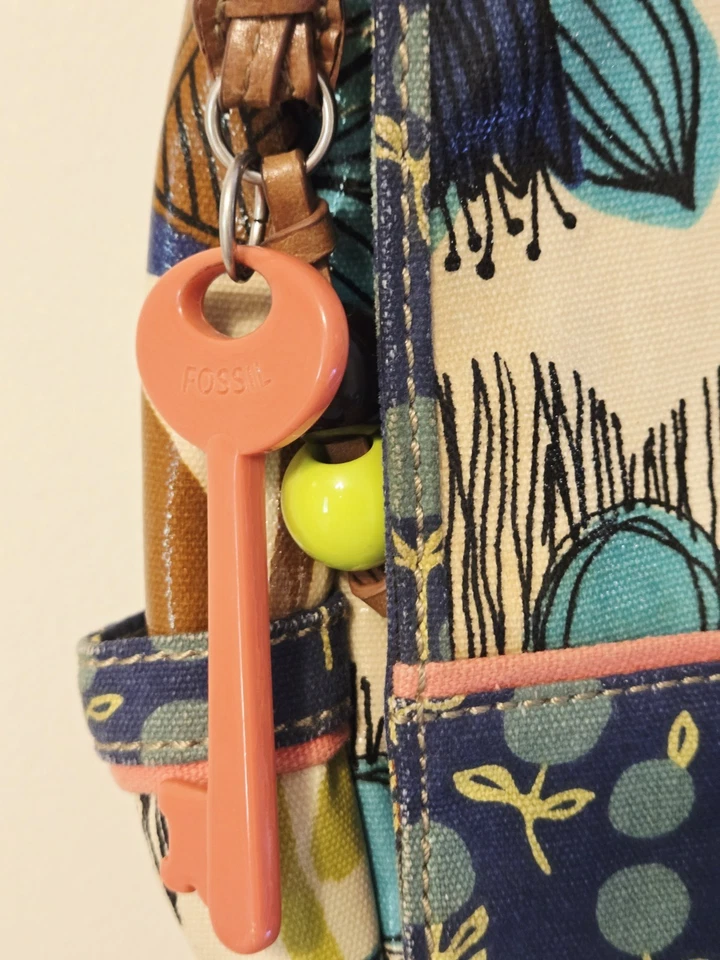 Bolso Bandolera de Viaje para Laptop FOSSIL Key-per Lona Recubierta Floral Multicolor Foto 2 de 4