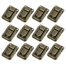 Toggle Catch Lock 1.4" x 0.9", 12 Pack Latch Clasp for Jewelry Box, Bronze