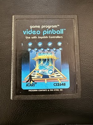 Video Pinball (Atari 2600, 1981) MISSING TOP LABEL TESTED WORKING
