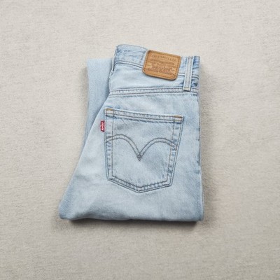 Levi's Damen Jeans Hose W25 L29 Denim Blau Ribcage Gerade Stretch Premium