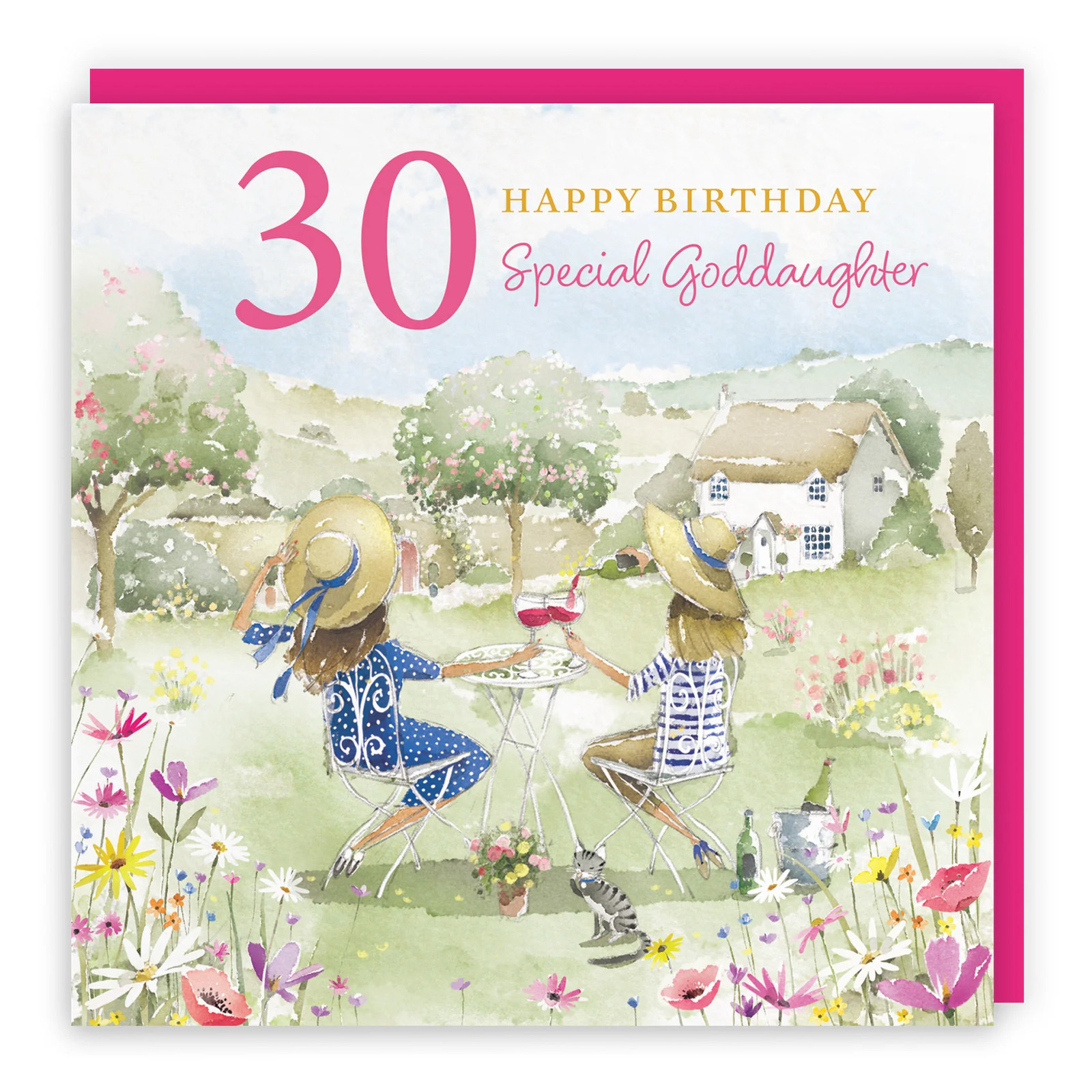 30th Goddaughter Birthday Card Countryside Garden Milo's Gallery