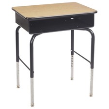 Open Front Desk with Metal Storage Book , Adjustable, Classroom Furniture, Ma...