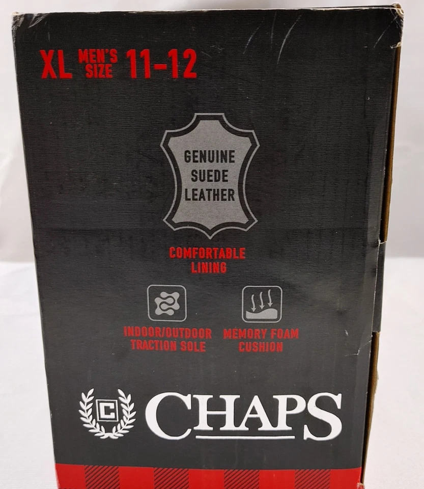 Zapatillas mocasín Chaps para hombre talla XL marrón gamuza cuero imitación piel espuma viscoelástica Foto 2 de 4
