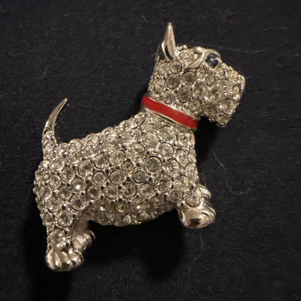 SWAROVSKI Scottie Dog  Pin  Brooch - Swan Signed - Image 4 of 4