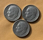 Lot of (3) Three Roosevelt Dimes - 90% Silver - All 3 are 1961 D -Nice