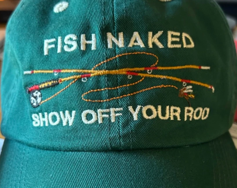 Gorra de béisbol Fish Naked - Muestra tu caña, verde Alaska, usada Foto 2 de 4