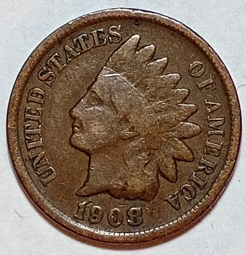 Indian Head Penny Lot of "1" VERY NICE 1908 GOOD OR BETTER°$ FREE SHIPPING $#125