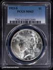 1923-S $1  Peace Silver Dollar PCGS MS 63 | Uncirculated UNC