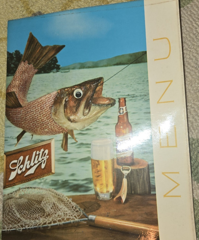 Blank 1955 Schlitz Beer Bar Menu