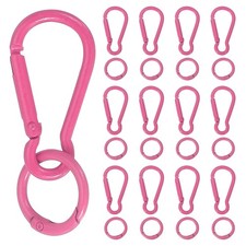 20 Pcs Spring Snap Clip, Candy Color Spring Snap Keychain Hook, Rose Red