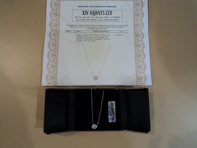 XIV Karats LTD Beverly Hills 14kt white gold diamond necklace .79 G Color,VS2-SH