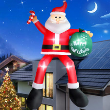 8 FT Christmas Inflatable Santa Claus Outdoor Decorations, Blow up Sitting Santa