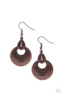 Paparazzi Earrings - Mojave Mesquite - Copper