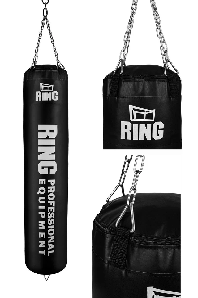 Schwerer Boxsack für Training 130 x 30 cm – gefüllt mit Gummigranulat, 60 kg - Bild 4 von 4