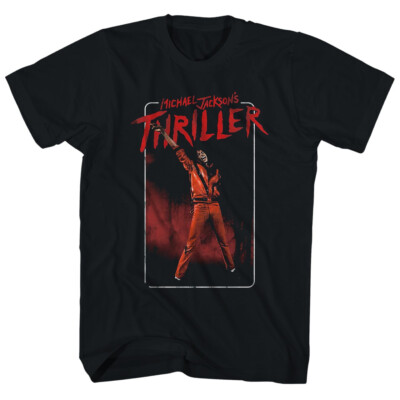 Michael Jackson MJ Thriller Arm Up Mens T Shirt Rock and Roll Classic Tee Black