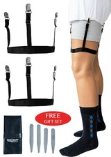 GARTER SHIRT STAYS BLACK MILITARY GRADE ADJUSTABLE COMFORTABLE  FREE GIFT