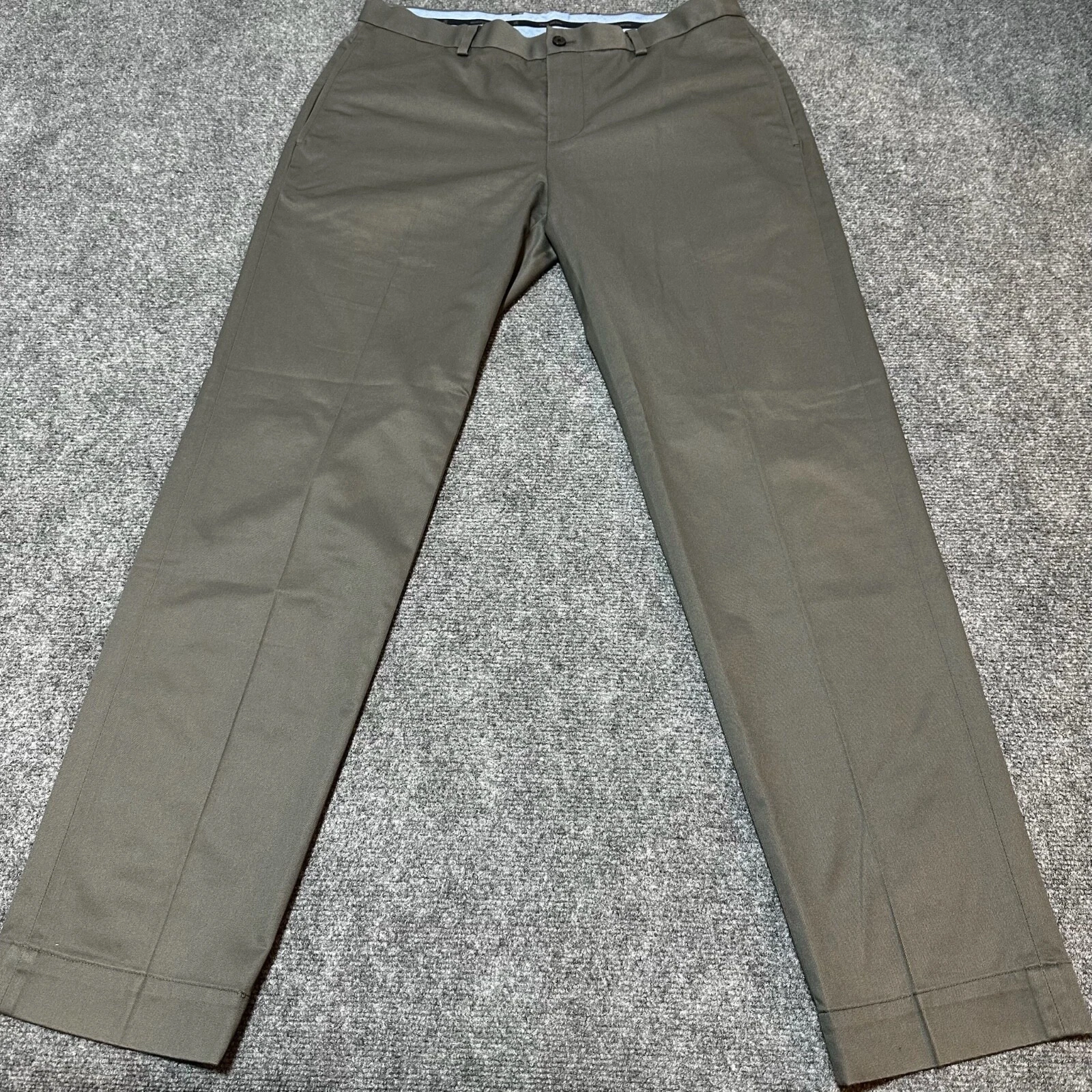 Brooks Brothers Pants Mens 35 Grey Chino Flat Front Mid Rise Lightweight Pockets