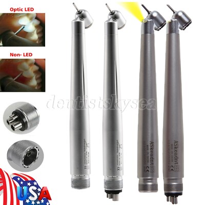 Dental NO-LED/LED 45° Fiber Optic High Speed Handpiece E-generator 2/4H AC