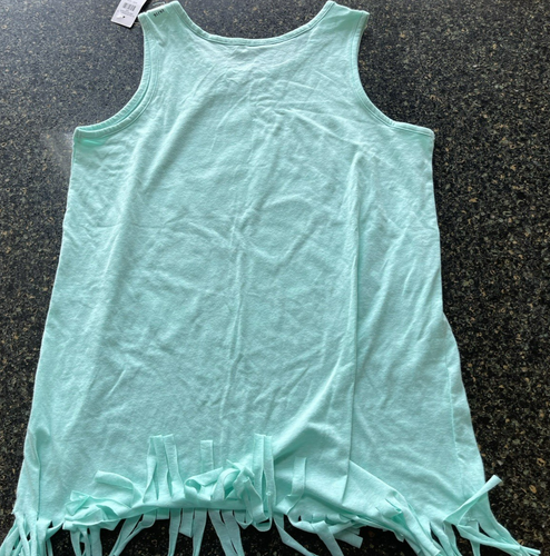 Justice Flamingo Toucan Summer Fringe Tank Top Color Changing Shirt Size 14/16 - Picture 6 of 8