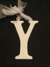 AMSCAN Ceramic Baby Wall Letter Y Light Blue/Lavander Different Designs 449084
