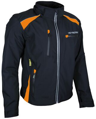 Heyberry Soft Shell Motorradjacke Textil mit Kapuze abnehmbar orange Gr. M-3XL