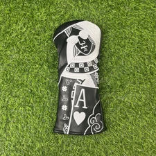 Premium Poker King Black Golf Driver Cover Fairway Wood Cover Hybrid Head Cover