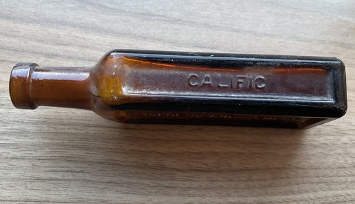 CALIFIC SUCESSORS TO THE CALIFORNIA FIG SYRUP CO Botella Vintage Vidrio Ámbar - Imagen 4 de 6