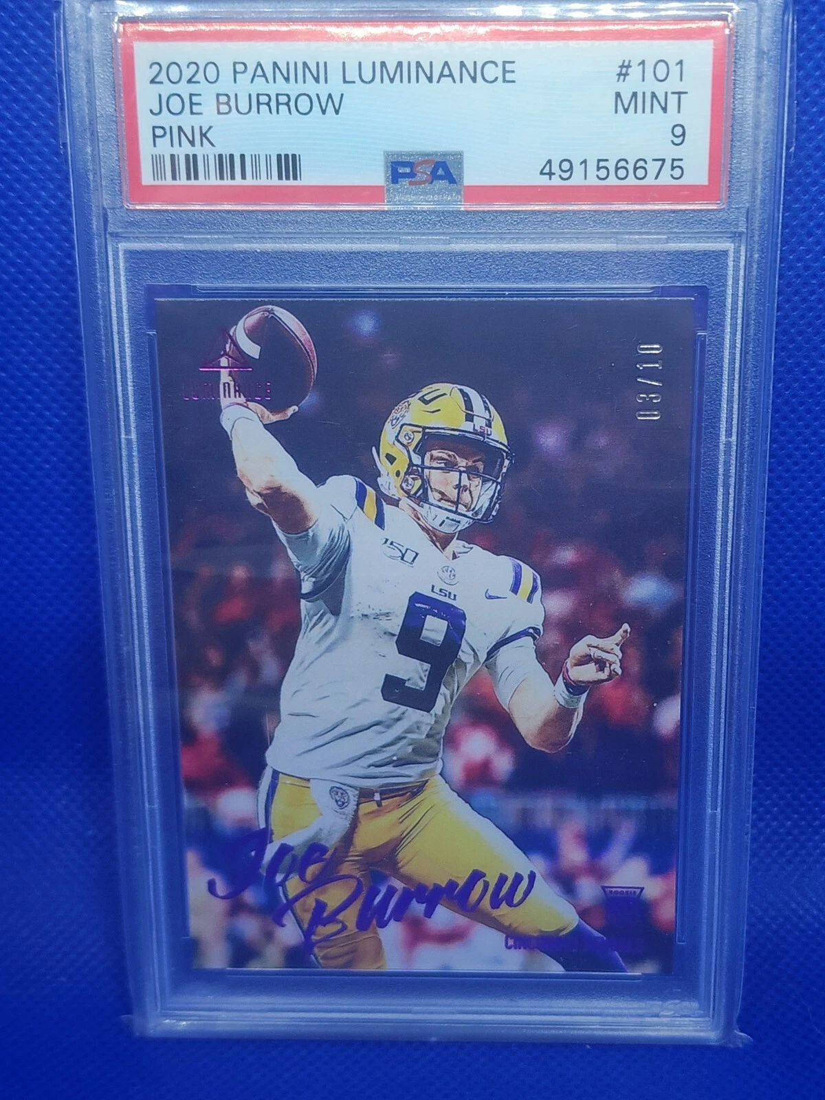 Joe Burrow Panini Luminance #101 Pink
