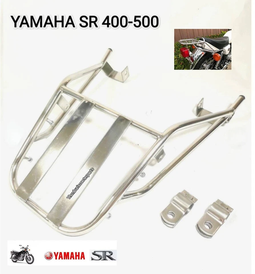 Rear luggage Rack Shiny Stanless Set Clamp Lock for YAMAHA SR400 YAMAHA SR 500 - Imagem 2 de 4