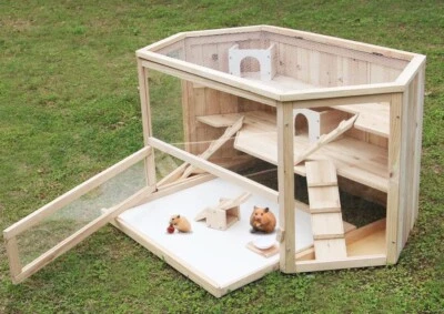 MYPETS® Nagerkäfig VILLA XL Kleintierkäfig Hamsterkäfig Hamster Maus Holz Käfig Stall